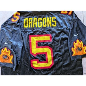 New York Dragons #5 2000s NIKE jersey XL black AFL ARENA League football vtg - Picture 1 of 10