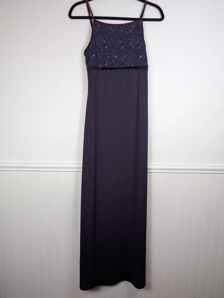 Vestido Vintage Para Mujer Pequeño Años 90 Y2K Baile de graduación Maxi Bruja Cuello Cuadrado Bling Regency Foto 1 de 4