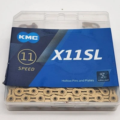 KMC X11SL Gold 11-Speed Road / CX Bike Chain Ti-N 118L fits Campy SRAM Shimano - Image 1 of 2