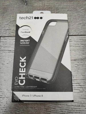 Tech21 Evo Check Smokey Black FlexShock Lightweight Case Cover for iPhone 7/8/SE - Image 1 of 2