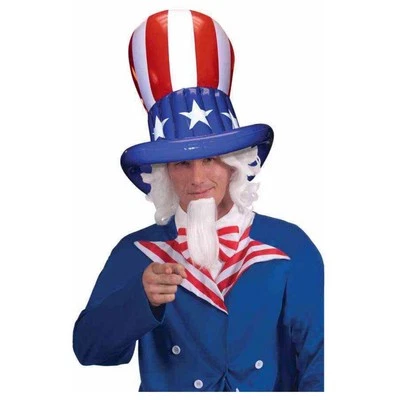 Sombrero de copa inflable patriótico bandera estrellas rayas EE. UU. Estados Unidos América Foto 1 de 4