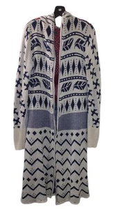 Roly Poly Women's Hooded Duster Cardigan Sweater Size Large Aztec 90's Y2K - Picture 1 of 9