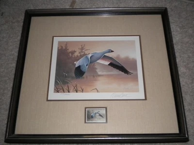 Snow Goose Federal Print and 1988 Duck Stamp by Daniel Smith - Image 1 of 4