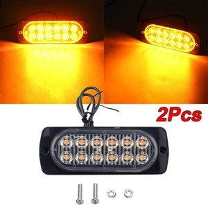 Amber 12LED Light Bar 36W Black Shell+Transparent Lens Car Truck Lamps - Picture 1 of 12