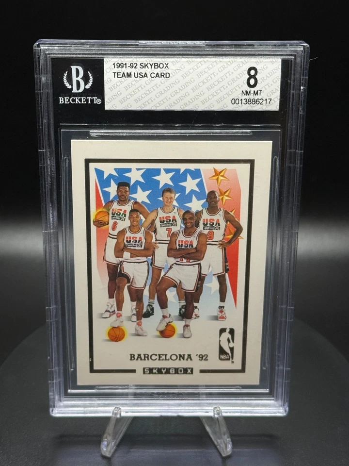 1991-92 Skybox Team USA Card BGS 8 NM-MT - Image 1 of 2