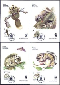 Flying Squirrel Estonia Endangered 4 Mint Maxi Cards Estland Viro WWF 1994 - Picture 1 of 1