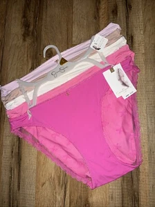 5PK NWT JESSICA SIMPSON JS86286RS ULTRA FLIRTY LACE BACK DETAIL BIKINI PANTIES L - Picture 1 of 11