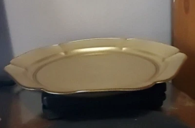 Martha Stewart Collection 12.5" Easter Gold Glass Charger Gold C6 Foto 1 de 3