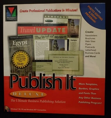 FREE Macmillan 1998 Professional Publish It Deluxe Attention Quick  NIB - Image 1 of 4