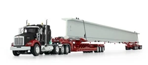 1/64 DCP KENWORTH T800 W/ FONTAINE LOWBOY W/ BUNK & 6 AXLE HYDRA STEER BEAM SET - Picture 1 of 4