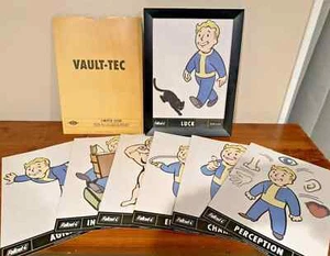 Fallout 4 Vault Tech Special Edition 7 Art Cards Limited Issue W/ FRAMED LUCK - Picture 1 of 10