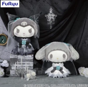 Sanrio My Melody & Kuromi Ghost wedding Big Plush doll 2 Set Halloween NEW - Picture 1 of 12