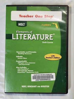 Elements of Literature / TEACHER ONE STOP Sixth Course Florida Ed CD-ROM / VG - Image 1 of 3