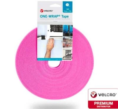 PINK Velcro® Brand ONE WRAP® 10mm Double Sided Strapping Cable Tie Alternative - Image 1 of 2