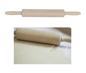 Wooden Rolling Pin Revolving Pastry Chapati Icing Dough Roller Cooking Baking - Picture 1 of 5