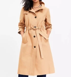 NEW NWOT Loft Anorak Trench Coat Tan Khaki Style 762047 Womens Size Large - Picture 1 of 13