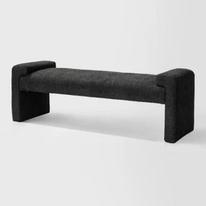 JAYDEN CREATION Bench 17"x58.5"x20" Black Upholstered Boucle w/Foot Pads Indoor - Picture 1 of 3