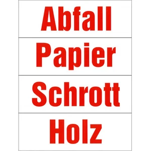 Container-Aufkleber Abfall, Papier, Schrott, Holz, 30 x 10 cm - Bild 1 von 10