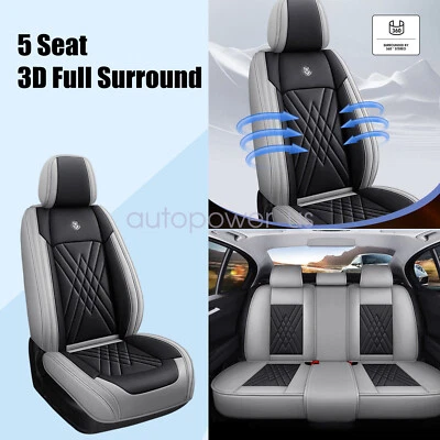 For Hyundai Tucson Sonata Elantra Car 5-Seat Cover Front + Rear Black & Gray Foto 1 de 4