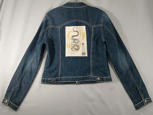 Earl Jean Small Blue Denim Jacket Multi-Pockets Buttons FAST Shipping - Picture 1 of 18
