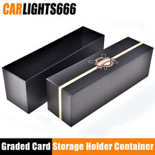 Black Graded Card Storage Holder Container Box Holds 50-55 Graded Cards Box H/P
