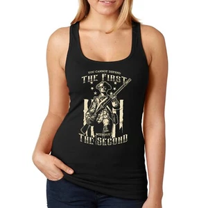 2nd Amendment Fighting Terrorism Freedom Rights Tee Women's Tanktop Racerback - Picture 1 of 3