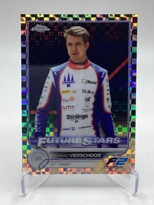 TOPPS FORMULA 1 CHROME 2022 F1 RICHARD VERSCHOOR CHECKERED FLAG PARALLEL #93 - Imagen 1 de 2