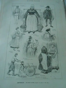 Gravure 1883 - Amsterdam  Un tour en ville - Imagen 1 de 1