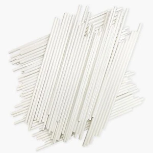 100 Count 6 INCH White Paper Lollipop SticksCake Pop SticksSucker Sticks for C - Picture 1 of 5