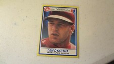 1991 POST # 8 OF 30 LEN DYKSTRA  BASEBALL CARD