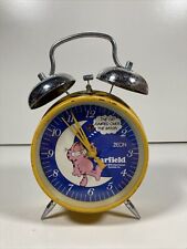 Vintage Collectable Garfield Cat Analogue Bell Metal Alarm Clock 1978 Retro Rare