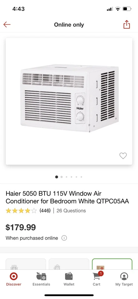 Aire acondicionado mecánico de pared/ventana Haier 5050 BTU - blanco Foto 1 de 1