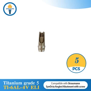 5 pcs Titanium angled cemented abutment 15° fit to ITI Straumann RN synOcta - Imagen 1 de 7