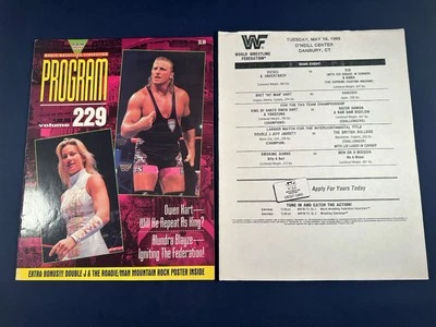 WWF WWE Magazine Program Vol 229 Owen Hart Alundra Blayze Bret Hart Match Card - Image 1 of 4
