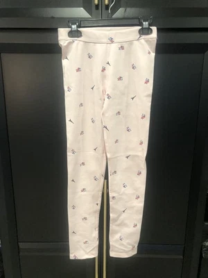 janie and jack girls Pink Floral/Paris Leggings Size 8 Excellent Condition - Image 1 of 4