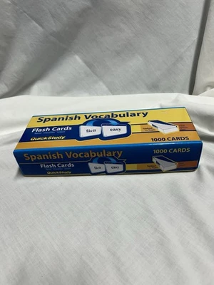 Spanish Vocabulary Quick Study 1000 Flash Cards Tabbed by Topic - Image 1 of 3