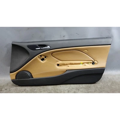 02-06 BMW E46 3-Series 2-door Right Interior Door Panel Trim Brown Leather OEM - Image 1 of 4