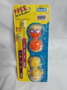 Vintage 1998 Rugrats Toothbrush With Cover Brush Buddies Tommy Chuckie - Picture 1 of 2