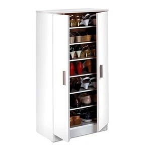 Zapatero armario dormitorio habitación con 7 baldas en blanco 108x55x36 cm - Imagen 1 de 6