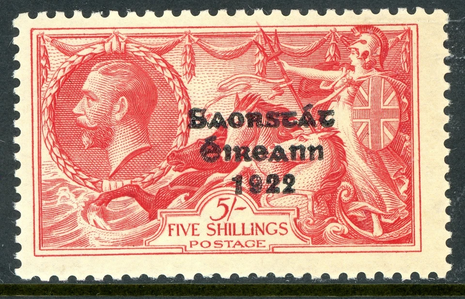 Irlanda 1925 Estado Libre 5' Rosa Rojo Caballito de Mar Scott #78 Como Nuevo Q435 Foto 1 de 4