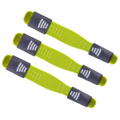 3 Pcs Multifunctional Double End Adjustable Measuring Spoons with Scales - Image 1 of 4