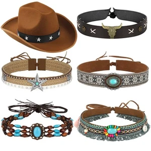 6 Pcs Cowboy Hat Band Replacement Ethnic Western Hat Belts Rural Classical Me... - Picture 1 of 7