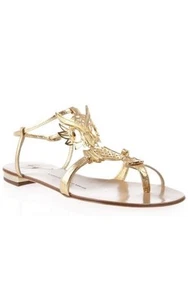 Preciosas Sandalias Giuseppe Zanotti Búho Dorado Talla 37.5/4.5 Con Caja Y Bolsa Antipolvo - Imagen 1 de 10