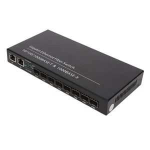 Gigabit Ethernet Fiber Switch 8 Optical Port 2 Electrical Port Up To 120km RJ DB - Photo 1/21