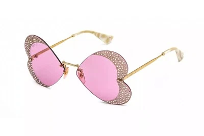 NWT GUCCI GG0897S 001 Sunglasses Gold Frame Pink Lenses 65mm - Image 1 of 2