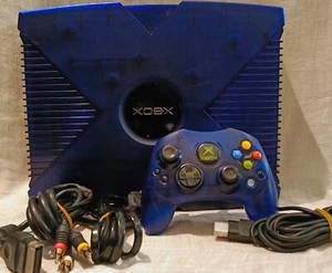 Microsoft Xbox Original Videospielsystem Blue Halo 2 Evo X mit Controller - Bild 1 von 22