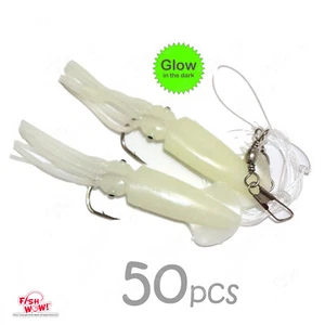 50pks Brillo 4.5" Pesca Ling Bacalao Plataforma Doble Bombilla Calamar Lingcod Rockfish Señuelo NUEVO - Imagen 1 de 6
