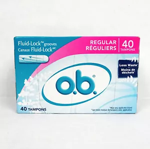 O.B. Regular Tampons Fluid Lock Grooves 40 pcs NOS 2008 Sealed Box Protection - Picture 1 of 4