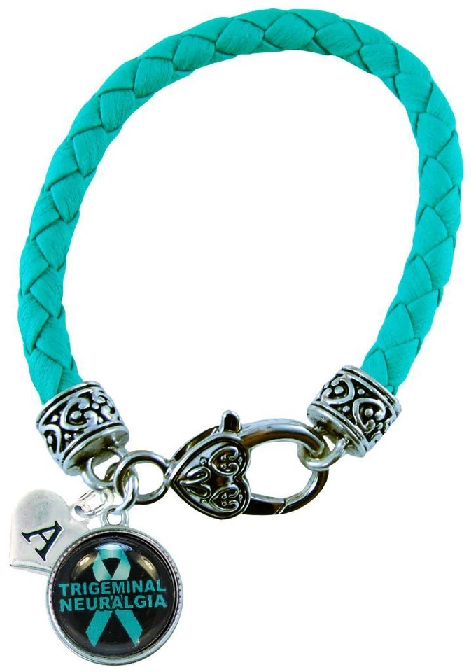 Custom Trigeminal Neuralgia Teal Awareness Bracelet Jewelry Initial or Family - Image 1 of 1