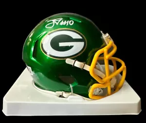 Mini casco Jordan Love firmato Green Bay Packers velocità alternativa flash (Beckett) - Foto 1 di 6